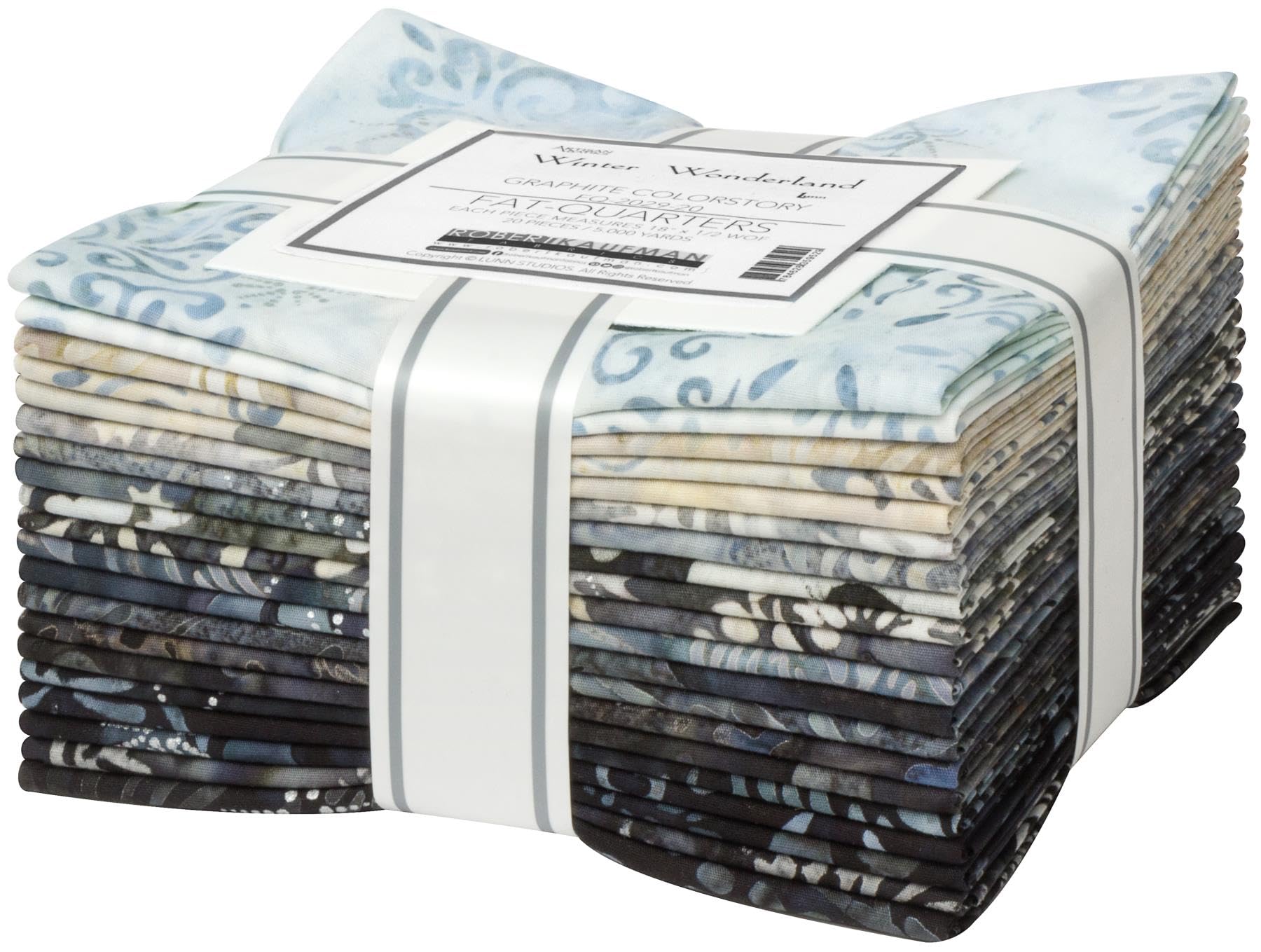 Lunn Studios Artisan Batiks Winter Wonderland Graphite 20 Fat Quarters Robert Kaufman FQ-2029-20