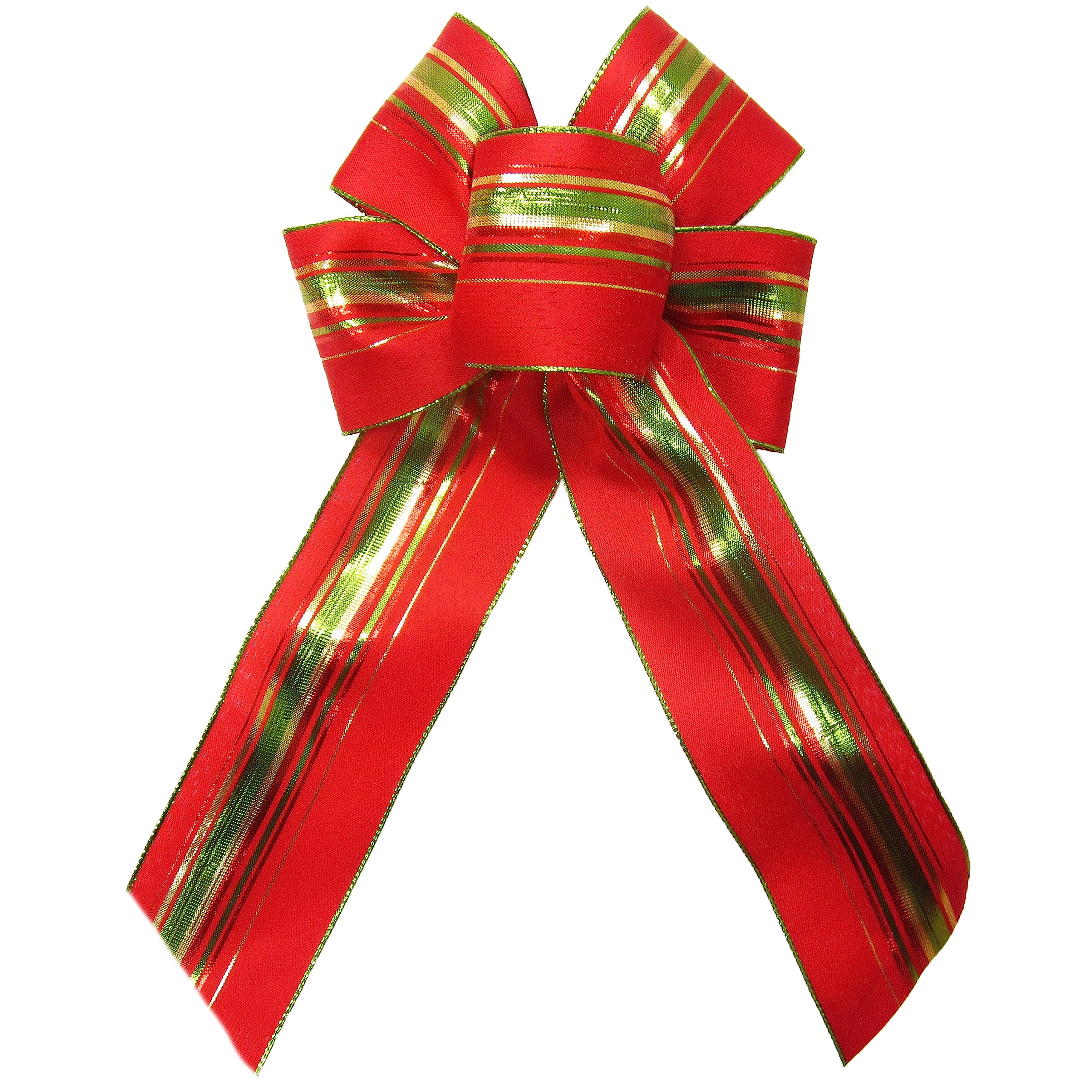 6" Festive Deco Red Christmas Wreath Bows by Alpine Holiday Bows - Bold Colorful Christmas Bows for Decorating & Crafts