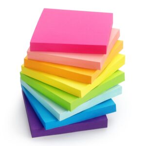 sticky notes 3x3 inch bright colors self-stick pads 8 pads/pack 85 sheets/pad total 680 sheets