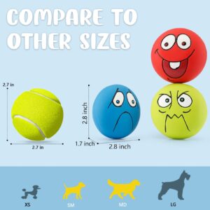 HDSX 4 Pack 2.8" Smiley Face Squeaky Dog Toys Soft Dog Balls Latex Rubber Squeak Dog Toys for Small Medium Puppy Pet Dogs (Emoji)