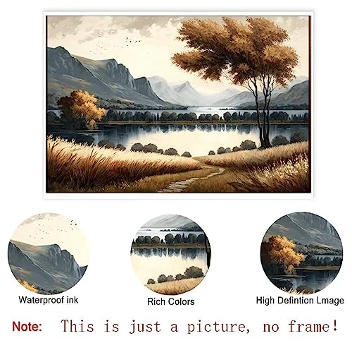 Frameless Oil Paintings on Canvas，Autumn Landscape Artwork，Modern Art Wall Decor for Kitchen Decor Living Room Decor or Holiday Gifts Etc.