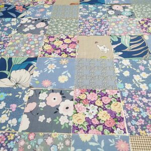 42PCS 10 x 10 inch Floral 100% Cotton Layer Cakes Fabric for Sewing and Quilting Bundles Precut Fabric Square for DIY Craft Patchwork Blue and Gray …