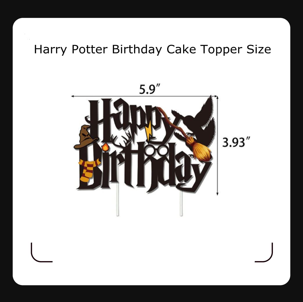 16pcs Wizard Happy Birthday Cake Topper, Magical School Theme Glitter Black Cupcake Topper, Personalized Baby Shower Cake Topper Boys Kids Birthday Anniversary Theme Party Cake Decorations Supplies