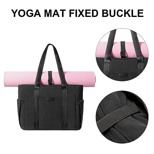 CLUCI Tote Bag for Women Travel Shoulder Bag Middle Tote Handbags with Yoga Mat Buckle for Gym,Work