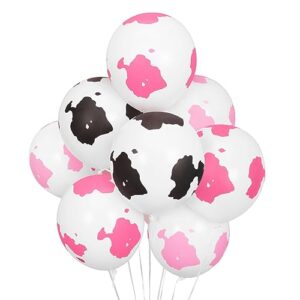 xo, fetti pink and black cow print latex balloons - 25 pk, 12" | bachelorette party decorations, last rodeo, bridal shower, brides last ride theme, western party, pink baby shower, cowgirl birthday