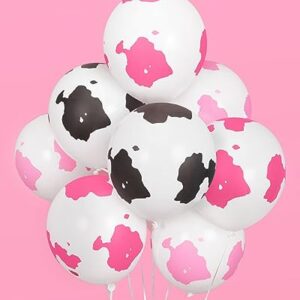 xo, Fetti Pink and Black Cow Print Latex Balloons - 25 pk, 12" | Bachelorette Party Decorations, Last Rodeo, Bridal Shower, Brides Last Ride Theme, Western Party, Pink Baby Shower, Cowgirl Birthday