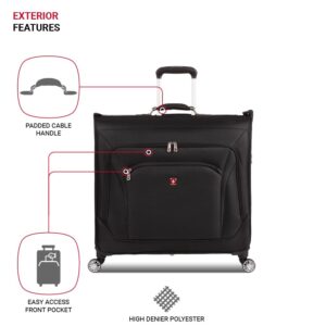 SwissGear 7895 Premium Rolling Garment Bag, Black, 24" Spinner Edition