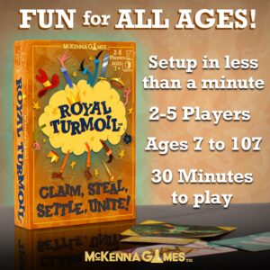 McKenna Games Royal Turmoil – New Wildly Fun Card Game for Kids 8-12, for Kids and Adults, Family Game and Learning Game for Family Night with Fast Setup and Fun Play