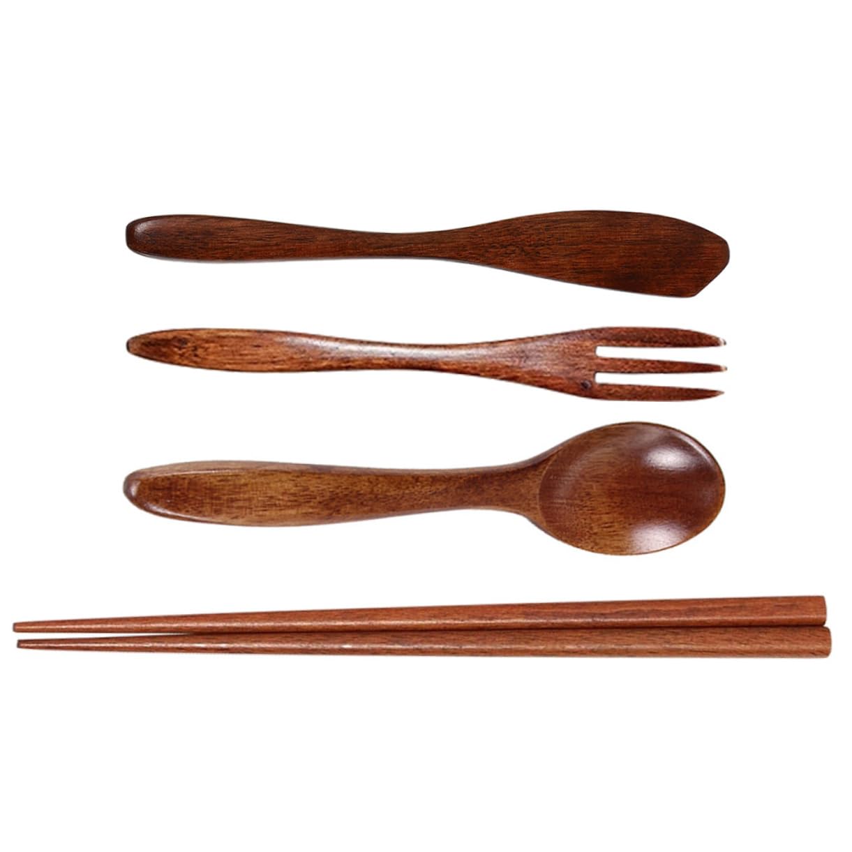 3 Sets Spoon Fork Chopsticks Wooden Spoons for Eating Wooden Flatware Wood Chopsticks Wooden Tableware Wooden Silverware Wood Dinnerware Wooden Fork Wood Spoon Wood Fork