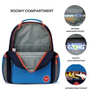 mibasies Kids Backpack for Boys, Kindergarten Backpack School Bag for Toddler Boys Age 5-8, Dark Blue