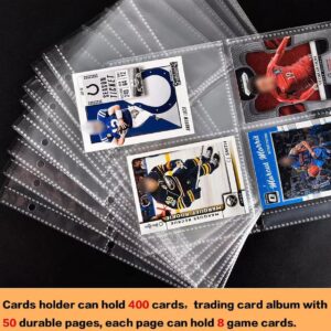 Baseball Card Sleeves 3 Ring Binder.4 Pocket Card Binder,Card Collection Binder for TGG, Basketball Card Binder,Sport Card Binder Storage Collection Protector—Whit