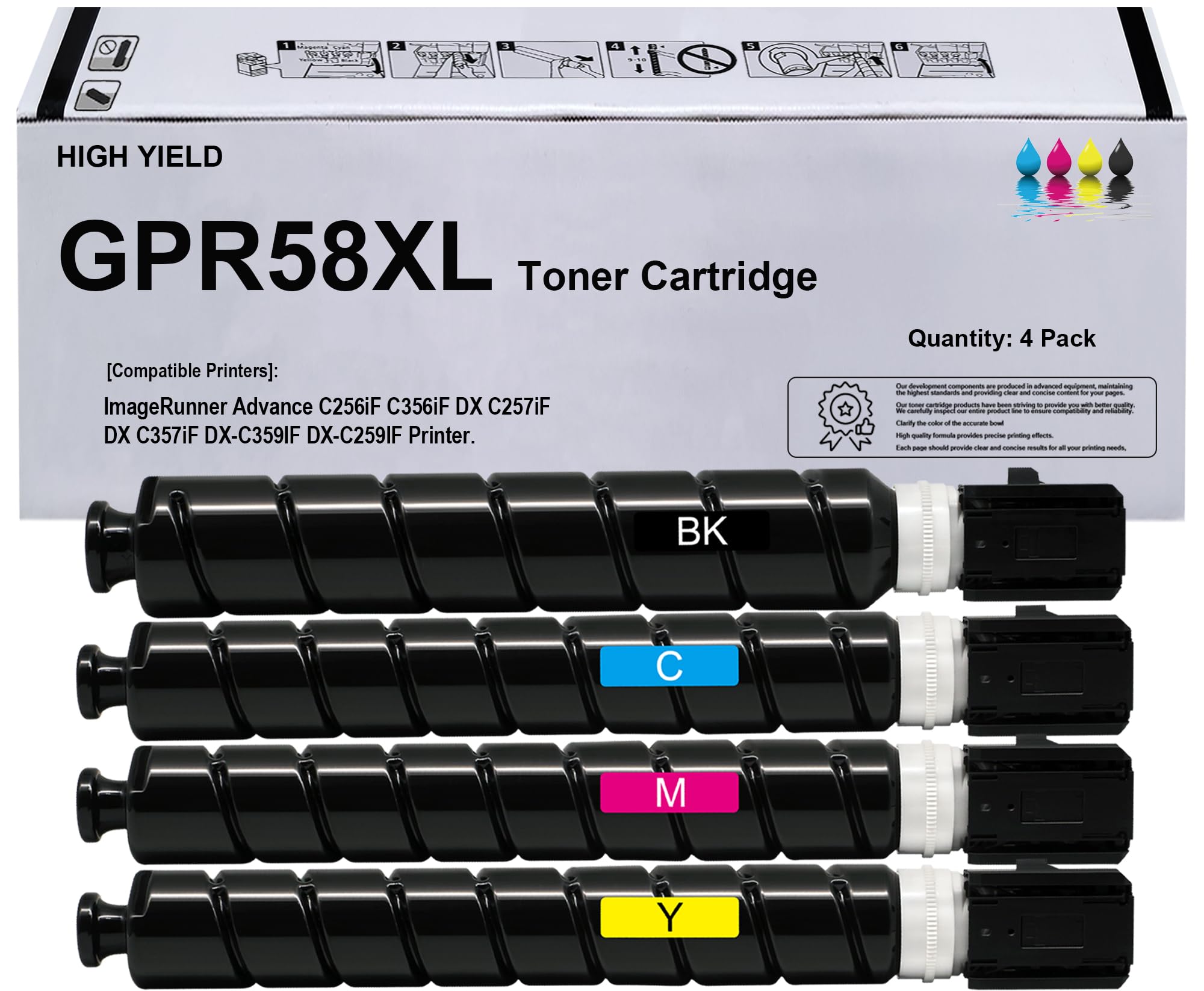 GPR-58 GPR58 Toner Cartridge Replacement for Canon GPR-58 GPR58 Toner ImageRunner Advance C256iF C356iF DX C257iF DX C357iF DX-C359IF DX-C259IF