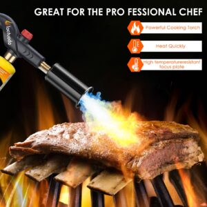 Aboutool Propane Cooking Torch, Torch Head for Propane Tank with Igniter Searing Torch for Sous Vide Charcoal Torch Lighter BBQ Grill Flame Thrower Campfire Starter (Propane Tank Not Included)