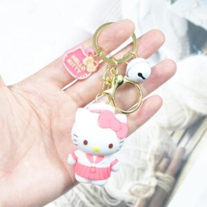 GGJQQDM Cute Kitten Kawaii Keychain Silicone Cute Keychain Accessories Anime Keychains for Girls and Women (D)