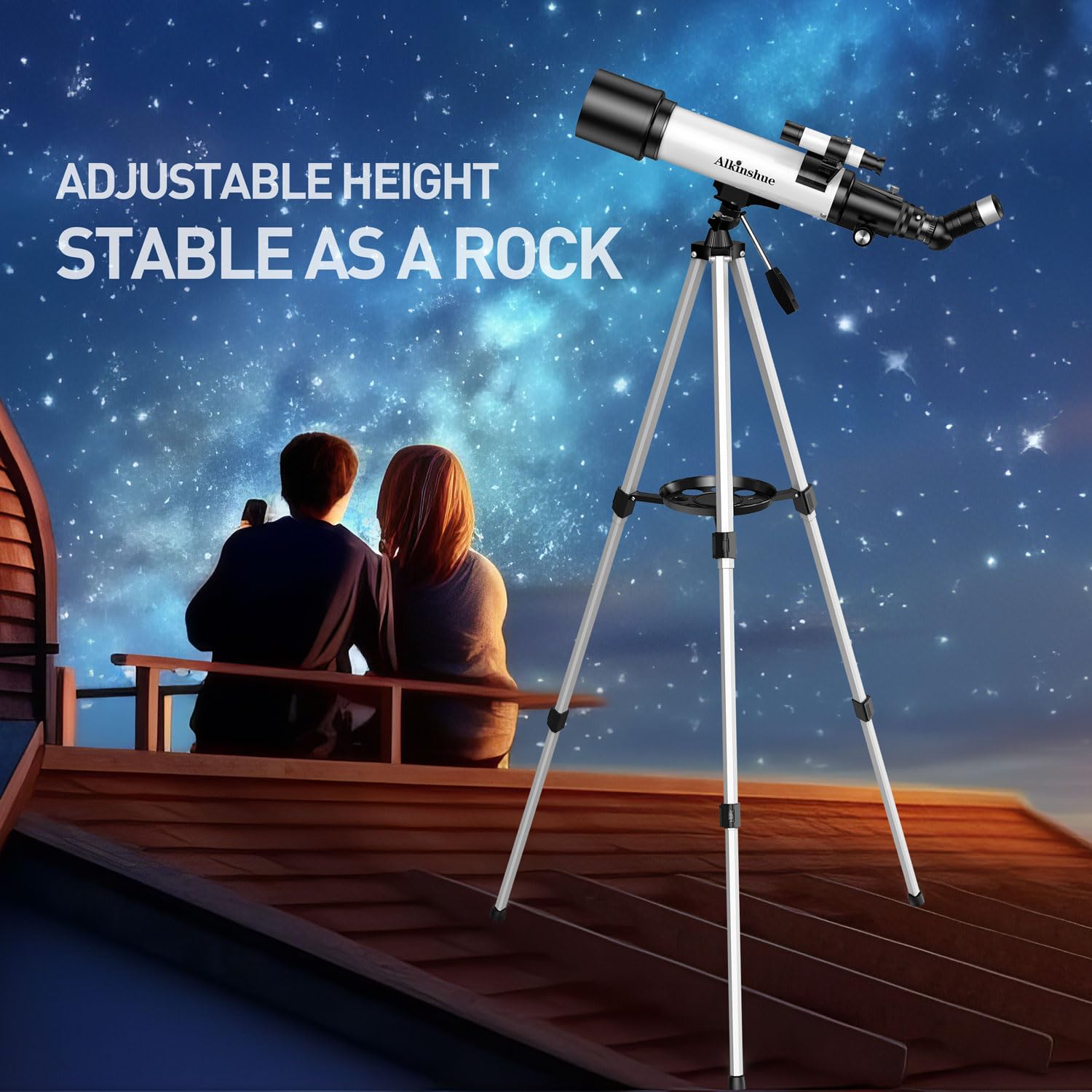 Telescope 70mm Aperture 600mm -Magnification 24-180X, Astronomical Portable Refracting Telescope Fully Multi-Coated High Transmission Coatings AZ Mount with Tripod &Wireless Control & Carrying Bag