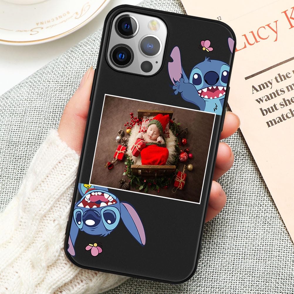 Personalized Picture Customized Phone Case for Samsung Galaxy A40 Case 5.9", Cute Anime Cartoon Custom Photo Silicone Cover Gift for Women Girls Men Boys Family, Design Your Own SamsungA40 Funda,Black