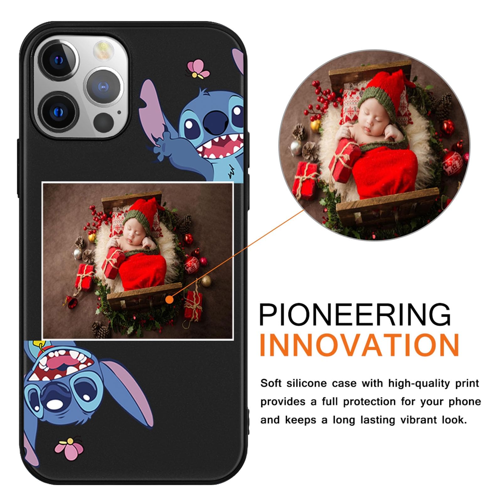 Personalized Picture Customized Phone Case for Samsung Galaxy A40 Case 5.9", Cute Anime Cartoon Custom Photo Silicone Cover Gift for Women Girls Men Boys Family, Design Your Own SamsungA40 Funda,Black