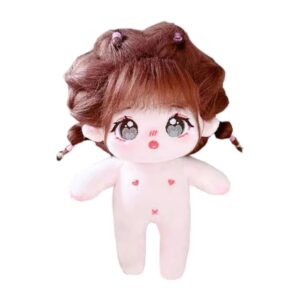 niannyyhouse 20cm Plush Doll Caramel Girl Humanoid Stuffed Body no Attribute 8in Normal Body Wearable Clothing Dress Up Gifts (11-with Skeleton)