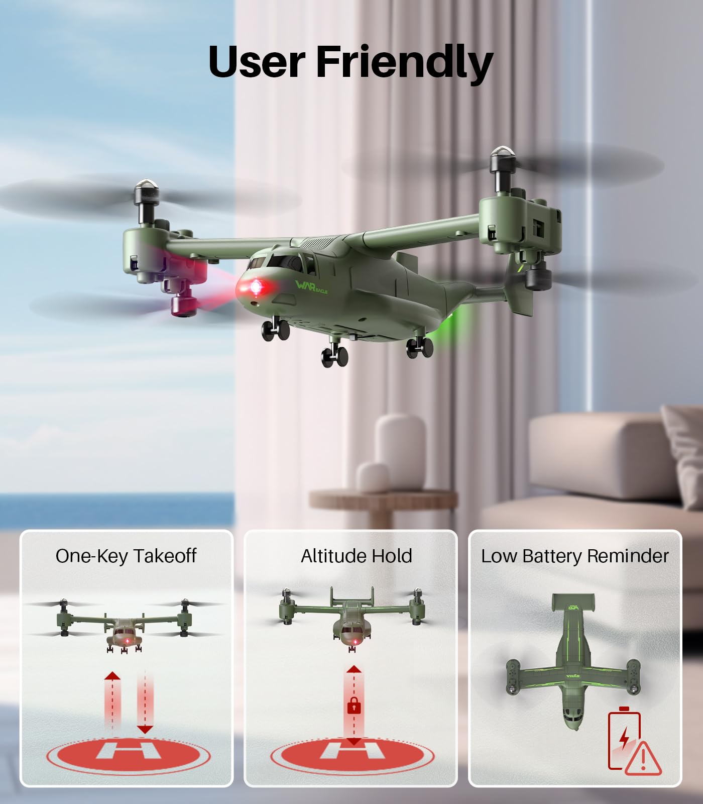 SYMA X550 Military RC Helicopters, 4CH Remote Control Helicopter with High & Low Speed, Multiple Stunt Flying, Altitude Hold and LED Light, Helicopter Model for Display and Collectibles, Green