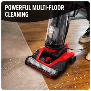 Dirt Devil Multi-Surface Extended Reach+ Bagless Upright Vacuum Cleaner Machine, for Carpet and Hard Floor, Height Adjustment, Powerful Suction with Versatile Tools, Lightweight, UD76300V, Red