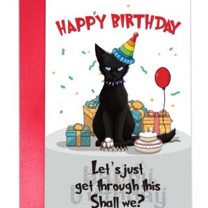 TQDaiker Funny Birthday Card for Cat Lovers, Cute Bday Card for Him Her