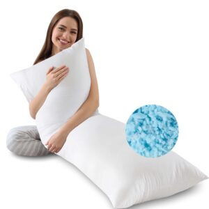 WhatsBedding Memory Foam Body Pillow - Cooling Full Body Pillows for Adults - Soft Long Pillow for Bed - 20x54 Inches, White