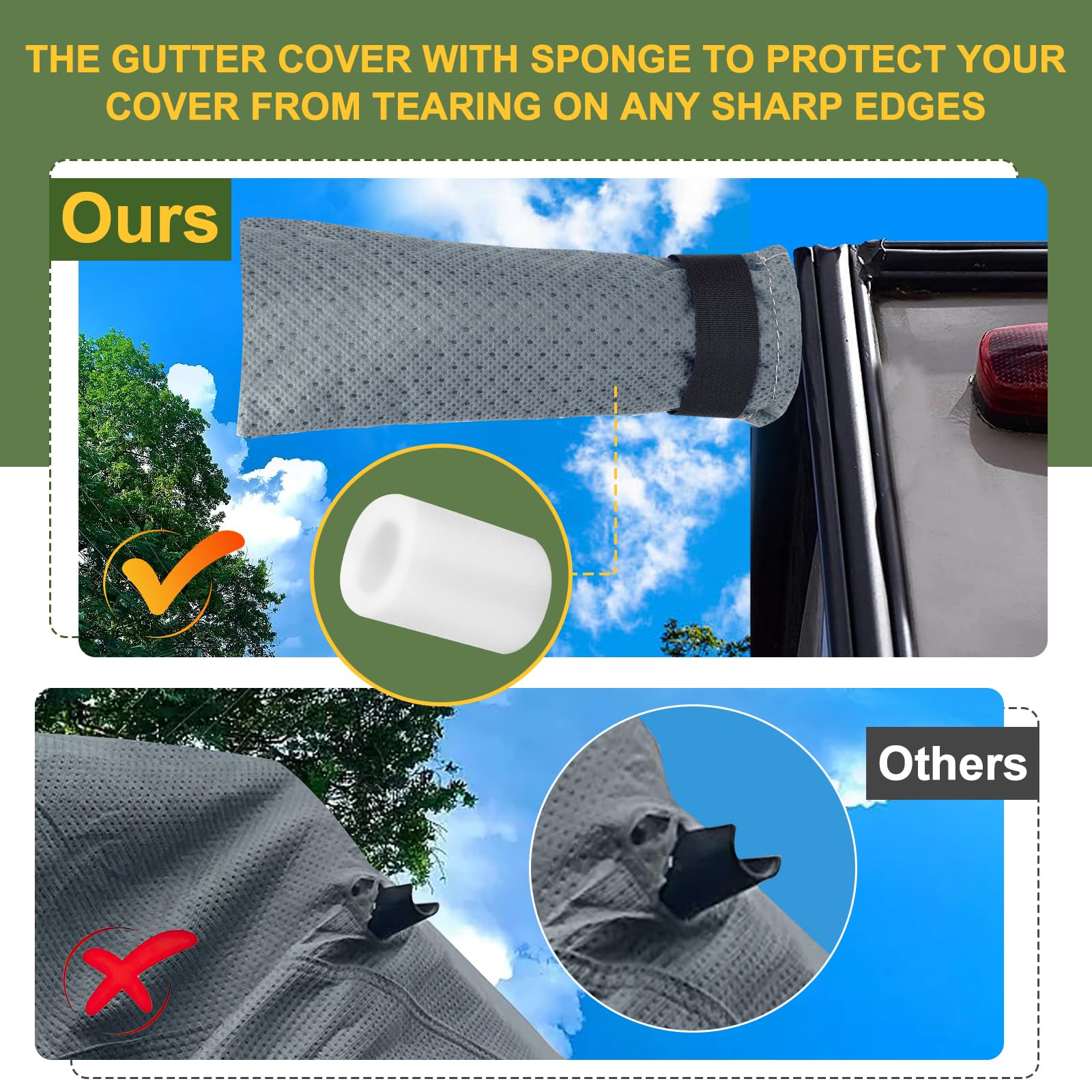 Mofeez Travel Trailer RV Cover, Extra-Thick Upgraded 5 Layers for Camper Cover 24'-27' Windproof Waterproof Rip-Stop RV Covers with Adhesive Repair Patches, 2Pcs Extra Straps & 4 Tire Covers