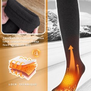 Aoliks Black Warm Socks for Women,Thermal Knee High Socks Cotton Long Socks for Running Hiking Skiing Gifts