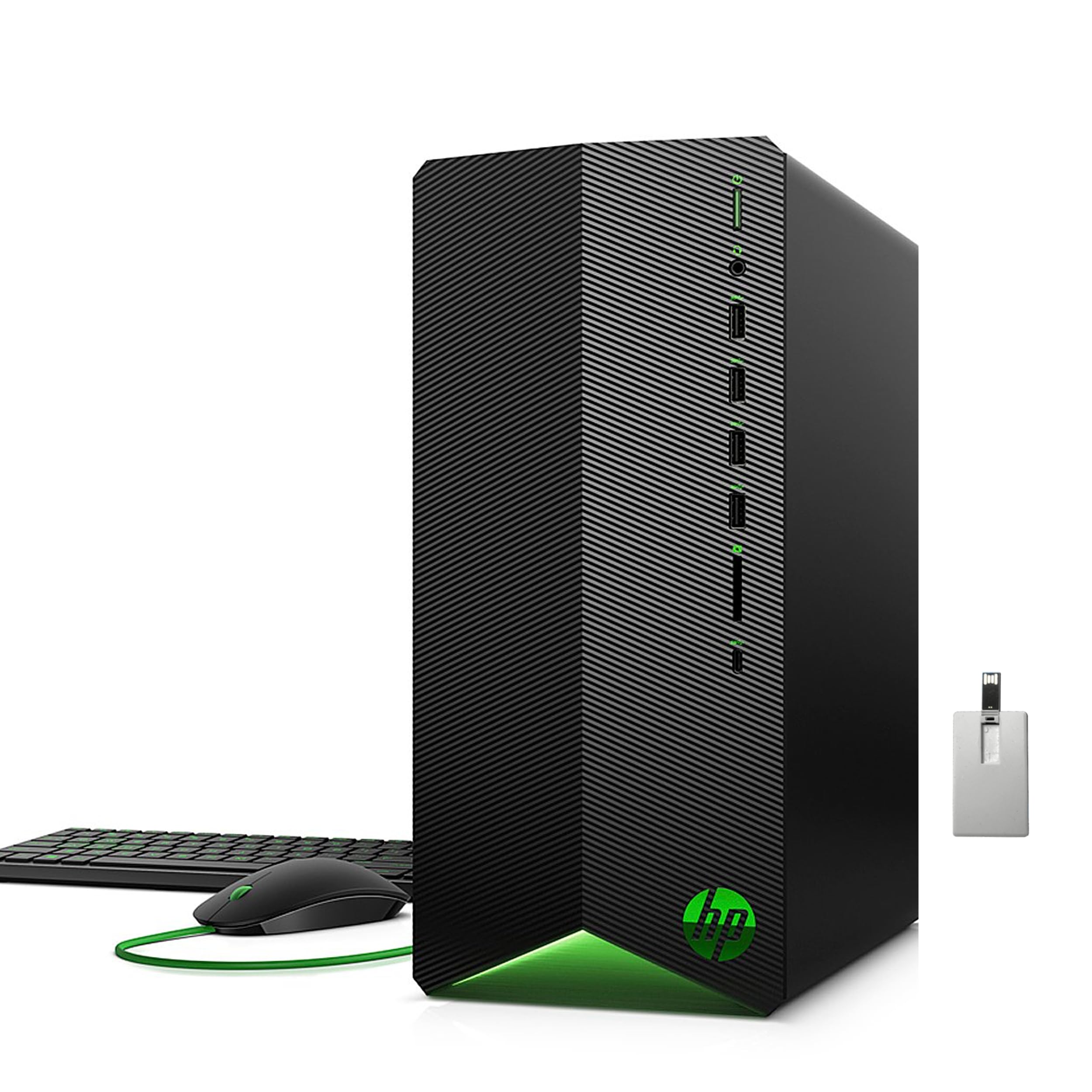 HP 2022 Pavilion Gaming Desktop Computer, Intel Core i5-10400F, 32GB RAM, 1TB PCIe SSD, NVIDIA GeForce RTX 3060 Graphics, Win 11 Pro, Black, 32GB Snowbell USB Card, Keyboard&Mouse