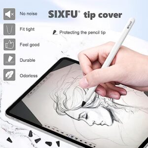 SIXFU Replacement Tips for Apple Pencil 1st Generation and 2nd, Apple Pen Tip with Silence Paper Feel Protector Cover Accessories for iPad Pencil 1 & 2 Gen iPencil Nibs(8 Pack)