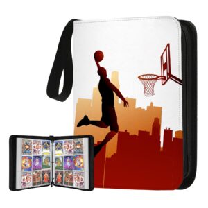 Basketball Trading Card Binder,9 Pocket with 50 Sleeves up to 900 Cards Sport Cards,Portable Waterproof Card Storage Bag with Sleeves for Game Cards Collection,Binder for Basketball Card Display