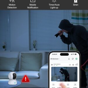 OFYOO 2K Security Camera Indoor(2pk), Baby Monitor Pet Camera with Phone App, 360-Degree WiFi Camera for Home Security, One-Touch Calls, Smart Motion Tracking, IR Night Vision, NO Installation