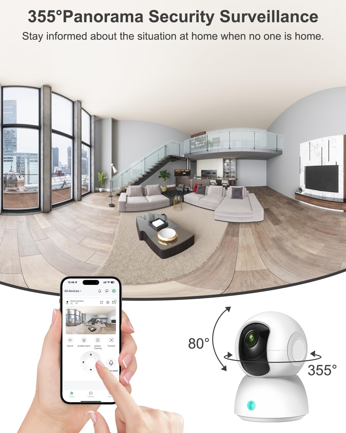 OFYOO 2K Security Camera Indoor(2pk), Baby Monitor Pet Camera with Phone App, 360-Degree WiFi Camera for Home Security, One-Touch Calls, Smart Motion Tracking, IR Night Vision, NO Installation