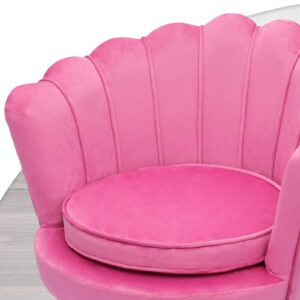 MoNiBloom Pink Accent Chair with Ottoman, Living Room Upholstered Modern Velvet Chair, Bedroom Leisure Single Sofa Chair Armchair Comfy Chair Reading Club Coffee Chair with Pillow and Soft Cushion