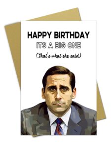 fumnwoks happy birthday cards, funny birthday gifts card for female co-workers or girlfriends, michael scott birthday bards, office birthday cards for friend