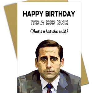 Fumnwoks Happy Birthday Cards, Funny Birthday Gifts Card for Female Co-workers or Girlfriends, Michael Scott Birthday Bards, Office Birthday Cards for Friend