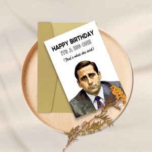 Fumnwoks Happy Birthday Cards, Funny Birthday Gifts Card for Female Co-workers or Girlfriends, Michael Scott Birthday Bards, Office Birthday Cards for Friend