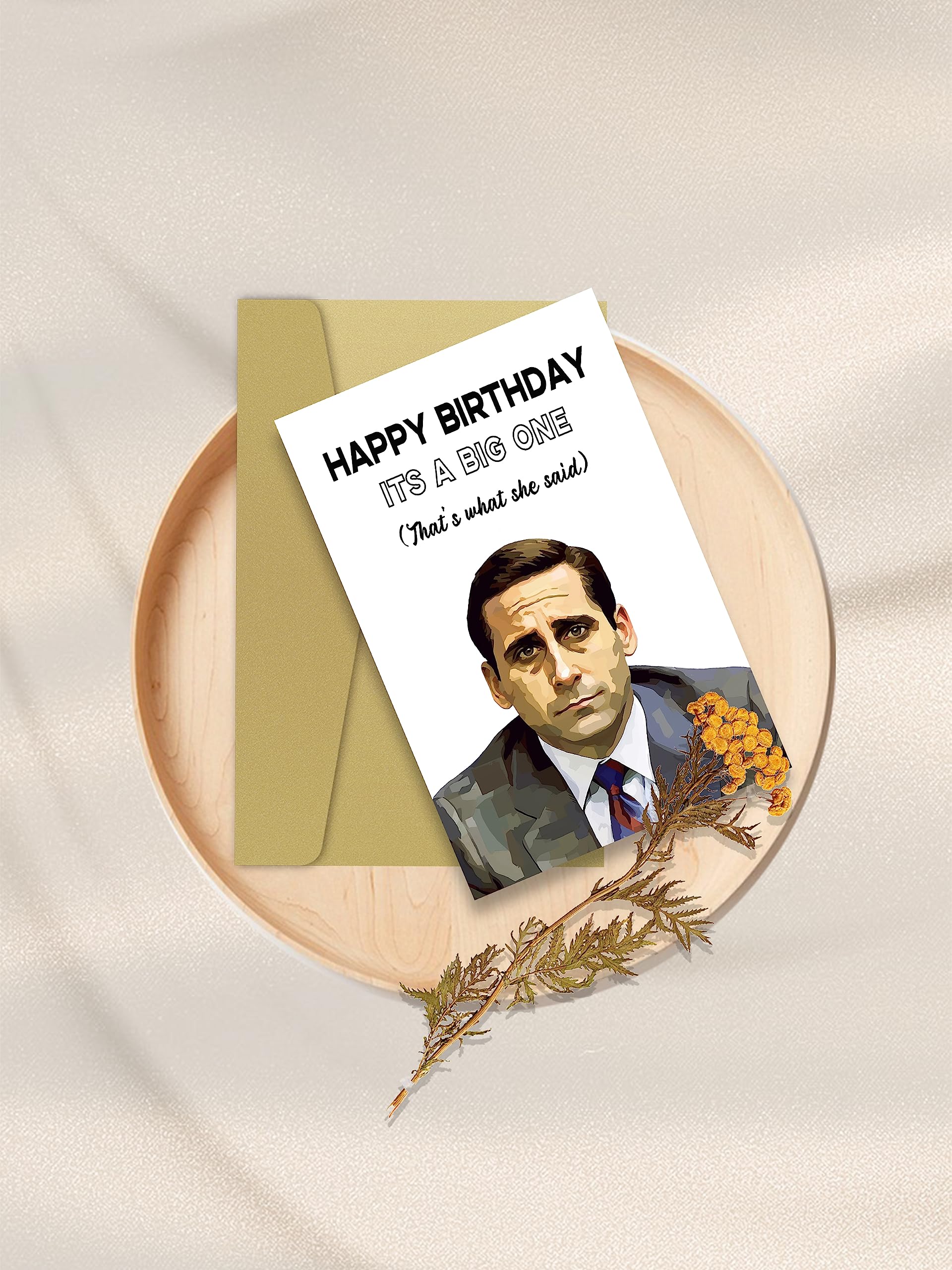 Fumnwoks Happy Birthday Cards, Funny Birthday Gifts Card for Female Co-workers or Girlfriends, Michael Scott Birthday Bards, Office Birthday Cards for Friend