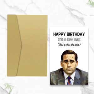 Fumnwoks Happy Birthday Cards, Funny Birthday Gifts Card for Female Co-workers or Girlfriends, Michael Scott Birthday Bards, Office Birthday Cards for Friend