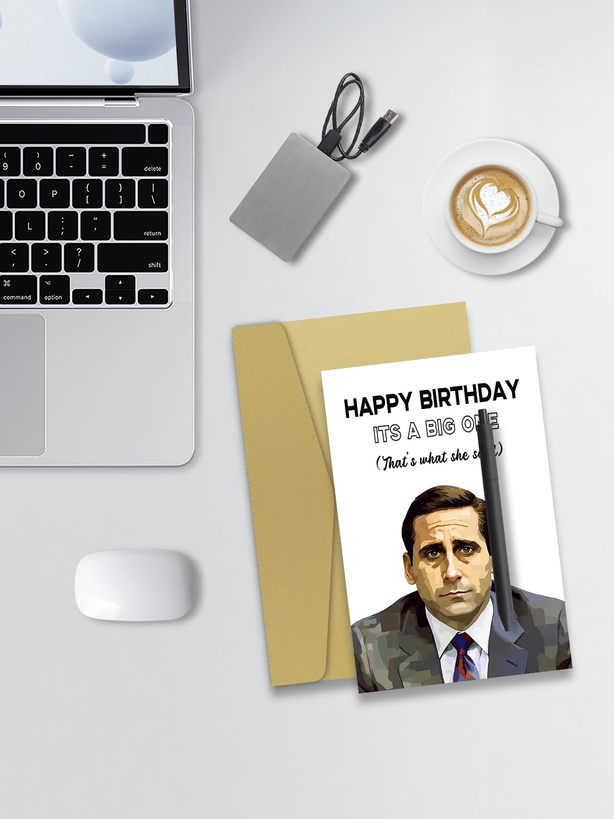 Fumnwoks Happy Birthday Cards, Funny Birthday Gifts Card for Female Co-workers or Girlfriends, Michael Scott Birthday Bards, Office Birthday Cards for Friend