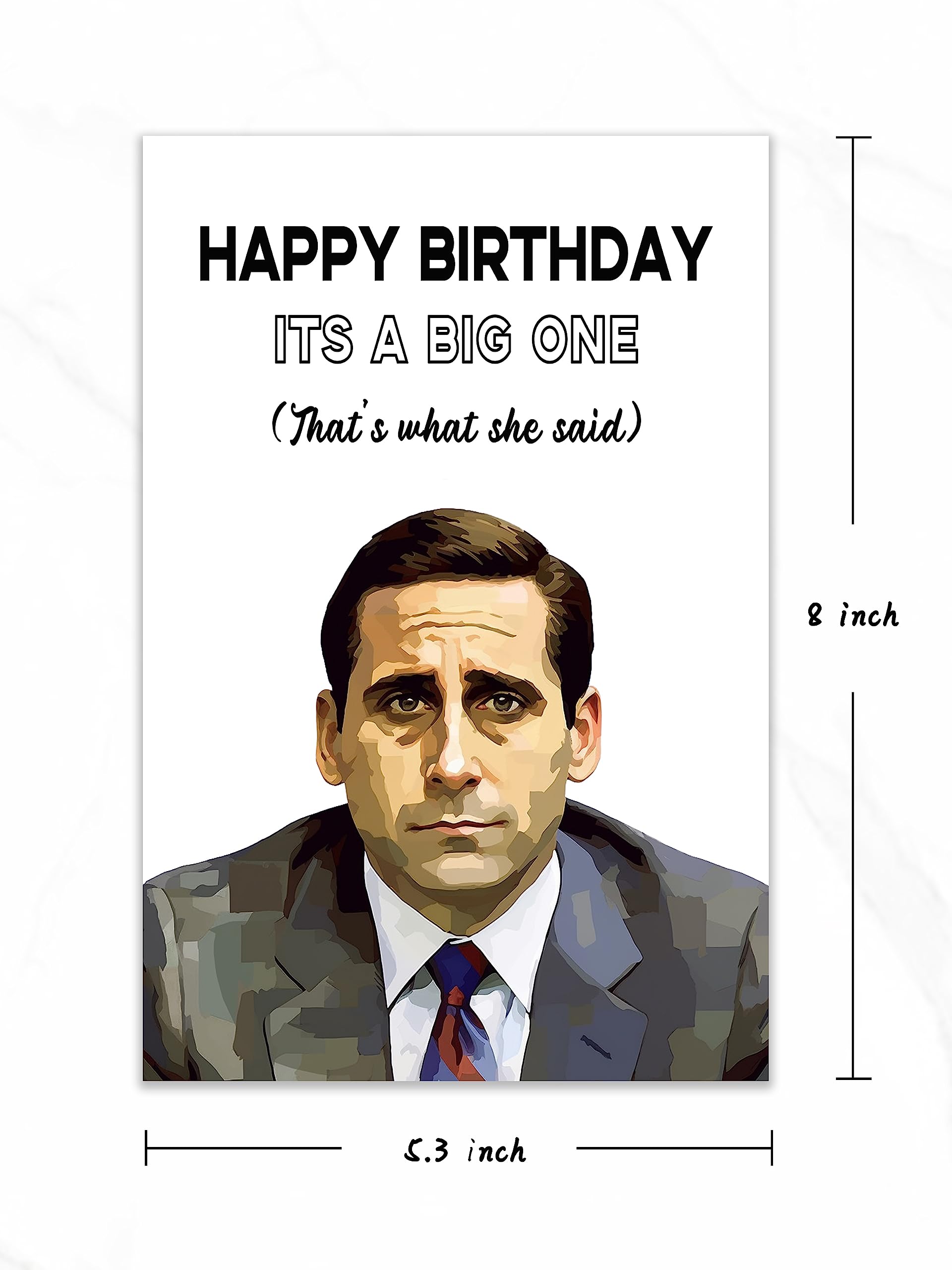 Fumnwoks Happy Birthday Cards, Funny Birthday Gifts Card for Female Co-workers or Girlfriends, Michael Scott Birthday Bards, Office Birthday Cards for Friend