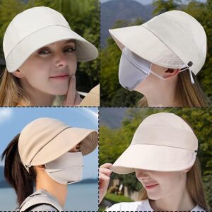 Womens Wide Visor Brim Sun Hat Quick Dry Sun Protection Visor Cap Summer Travel Baseball Hat Golf Outdoor Teens (S/M)