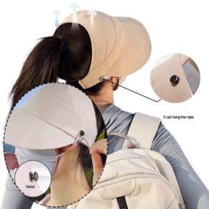 Womens Wide Visor Brim Sun Hat Quick Dry Sun Protection Visor Cap Summer Travel Baseball Hat Golf Outdoor Teens (S/M)