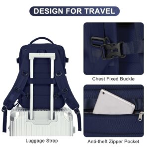 Laptop Travel Backpack For Women Men Airline Approved Carry On Bags For Airplanes Underseat Luggage Backpack For Traveling On Airplane Personal Item Travel Bag For Airlines Travel Essentials Navy Blue