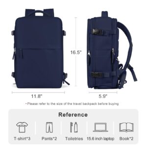 Laptop Travel Backpack For Women Men Airline Approved Carry On Bags For Airplanes Underseat Luggage Backpack For Traveling On Airplane Personal Item Travel Bag For Airlines Travel Essentials Navy Blue