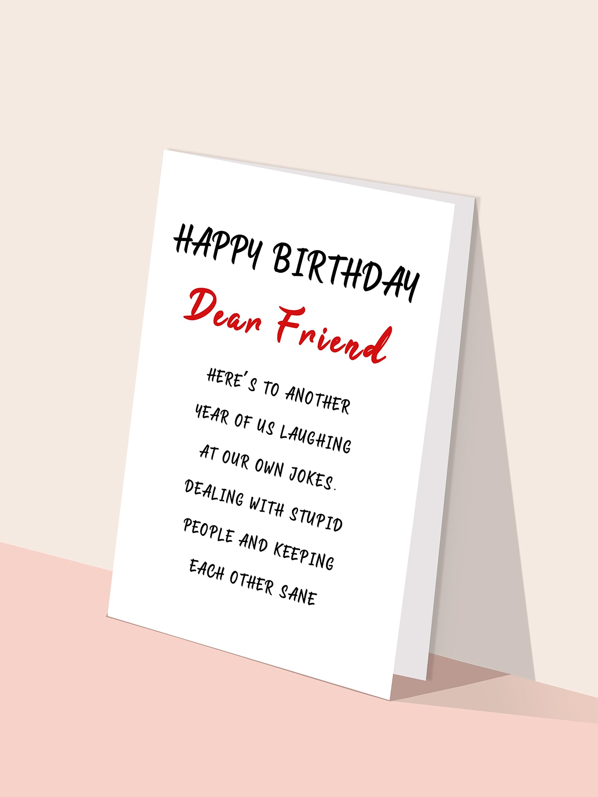 Fumnwoks Greeting Card, Funny Birthday Card for Friend, Premium Quality for Bestie, Gift for Women & Men