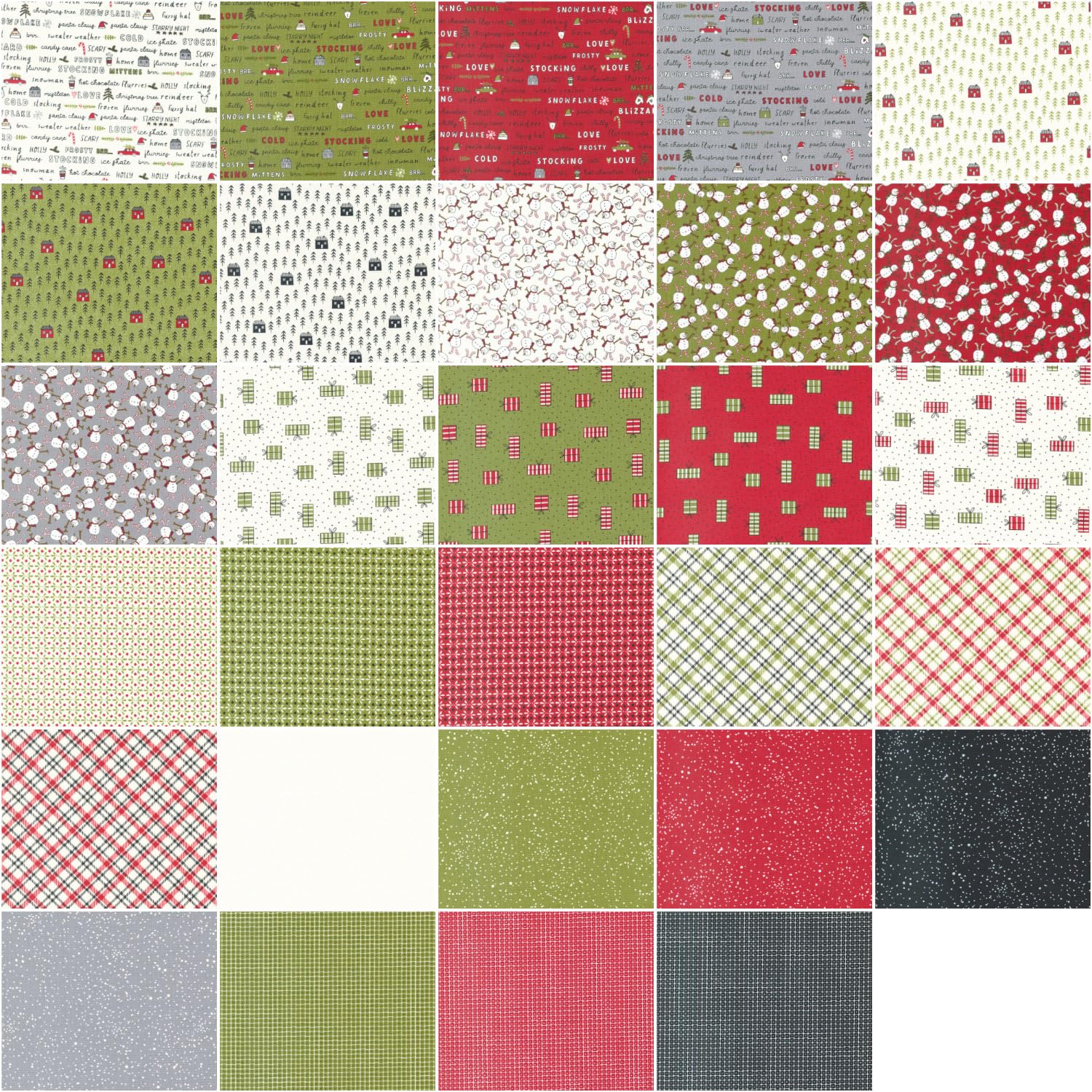 Blizzard Charm Pack by Sweetwater; 42-5" Precut Fabric Quilt Squares