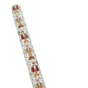 Caspari Nutcracker Christmas White Gift Wrap - One Roll