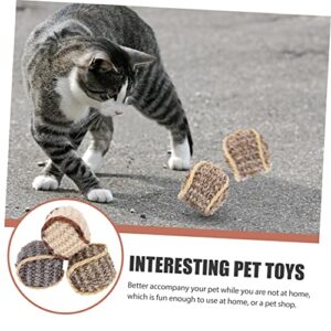 GARVALON 3pcs Cat Claw Ball Cats Self Play Toys Cat Scratch Ball Hamster Molar Toy Interactive Cat Rolling Toy Cat Teether Toy Toys Pet Toy Cat Scratching Toy Ball Sisal Bite