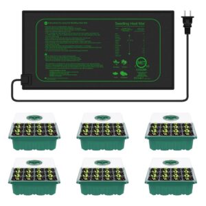 gytf seedling starter trays with heating mat, 6 pack 72-cell plant starting kit with humidity dome for small mini greenhouse germination seeds growing starting